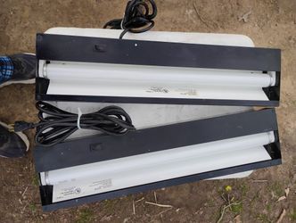Two Heavy Duty Fluorescent Shop Lights