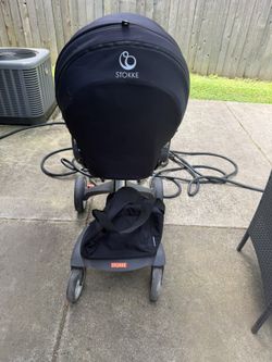 Stokke Xplory Stroller + Gray Seat Cover – Good Condition