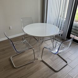 Ikea chair x 4 chrome plated, transparent