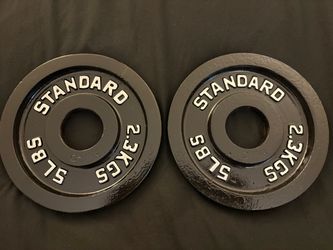 2 inch Standard 5 LB Cast Iron Weight Plates Pair