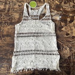 Off white crochet sleeveless top