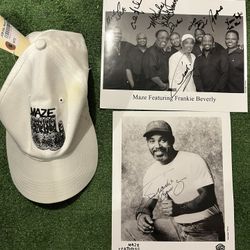   2 Autographed photo of  Maze and a baseball cap