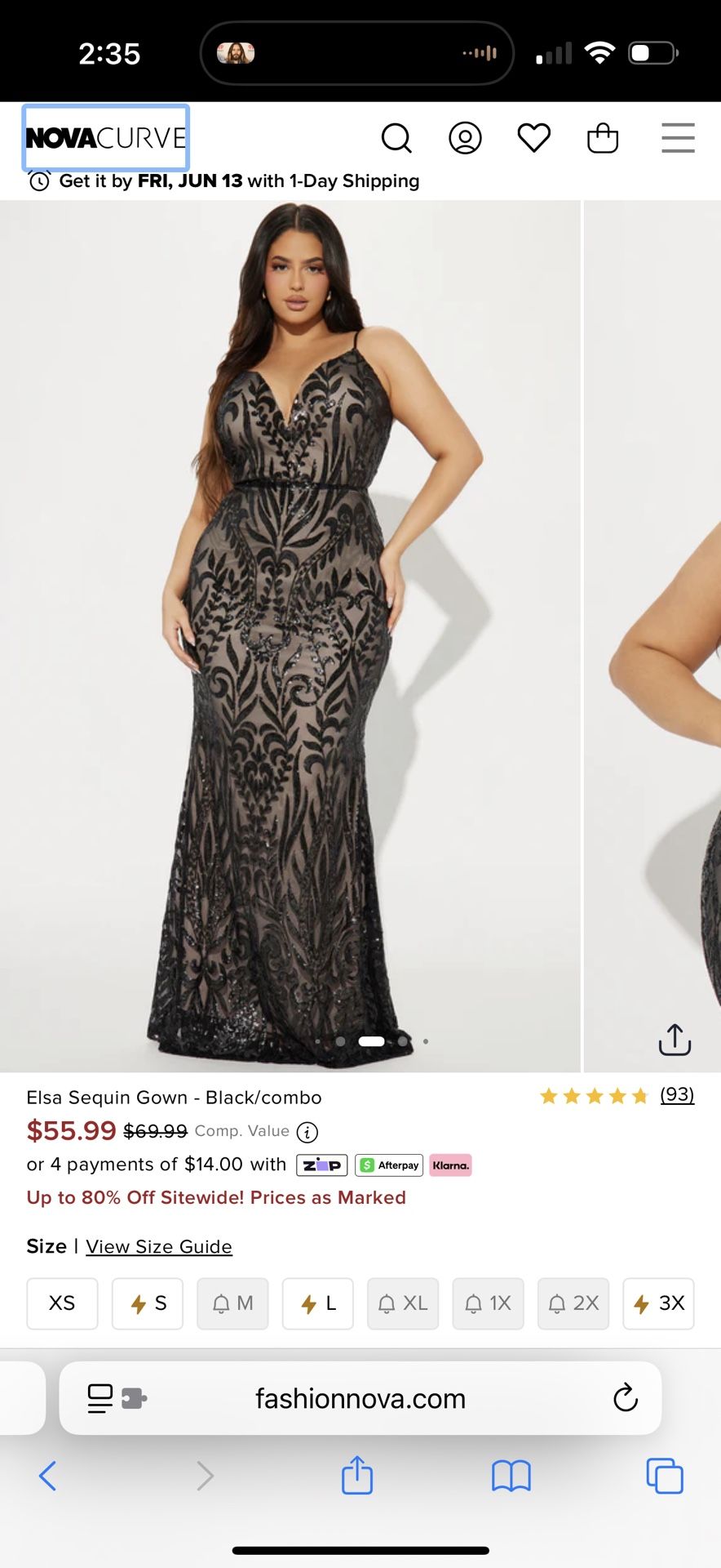 Fashion Nova Sequin Dress 1x