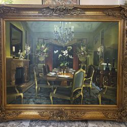  Elegant Classical Interior Decorative Painting with Ornate Frame （61x50in）