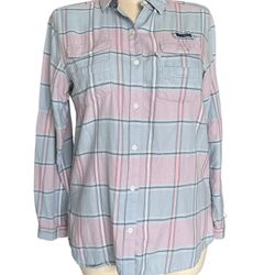 Columbia PFG Women’s Multicolor Plaid Long Sleeve Button-Up Shirt Size Large