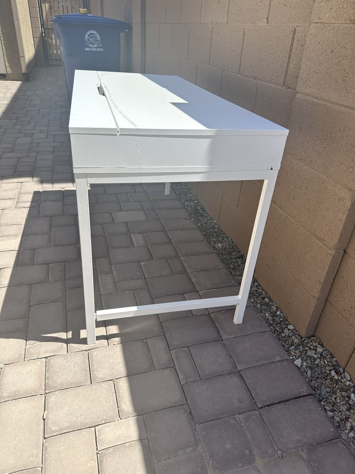 white desk