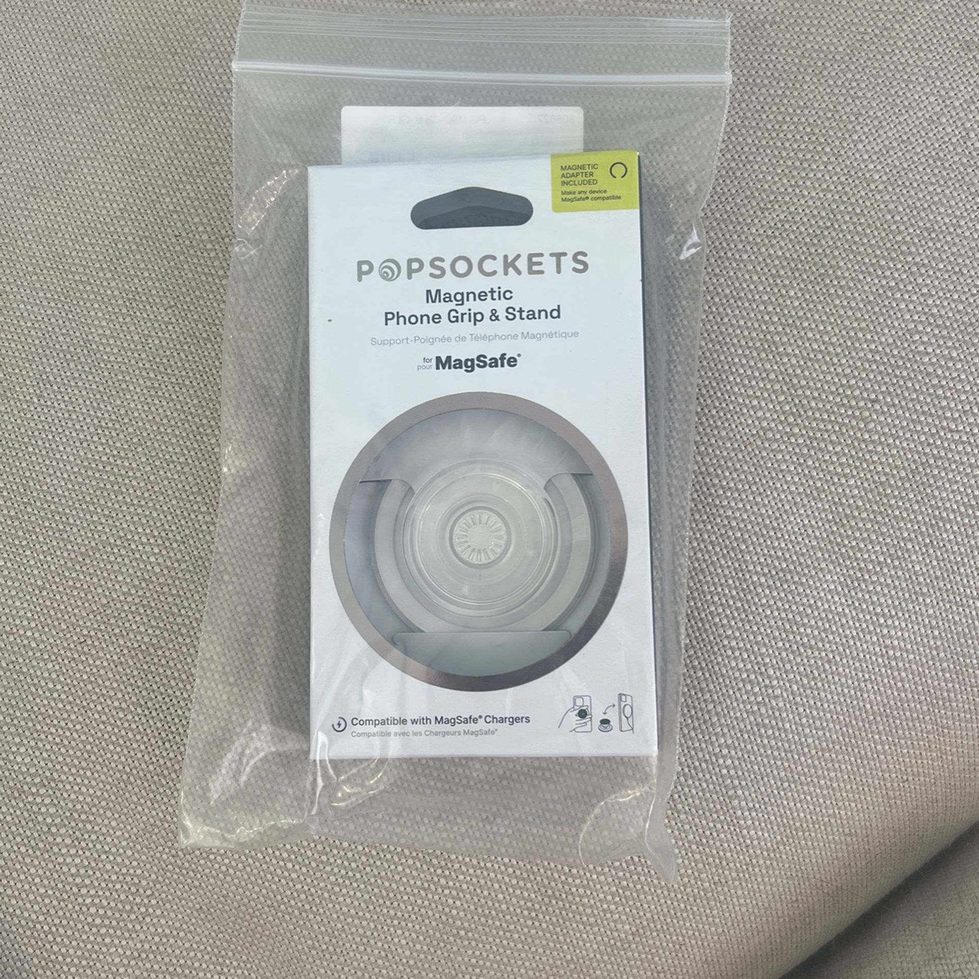 White Magnetic Phone Grip And Stand