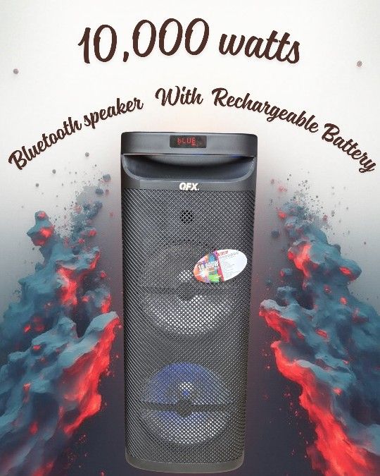 10,000 watts PMPO bluetooth speaker with rechargeable battery