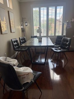 Dining Table Set with 6 Chairs