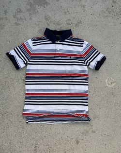 Polo Ralph Lauren striped polo shirt in red and blue size youth Large 