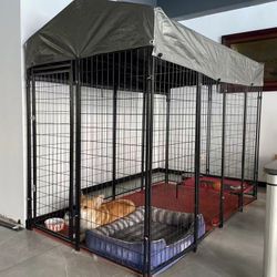 Large Outdoor Dog Kennel, Heavy Duty Outdoor Fence Dog Cage, Anti-Rust Dog Pens Outdoor Dog Fence wi