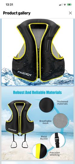 Inflatable Snorkel Vest Adult, Snorkeling Vest for Men & Women, Portable Inflatable Swim Vest Jacket, for Snorkeling/Kayaking/Swimming/Boating ( pleas