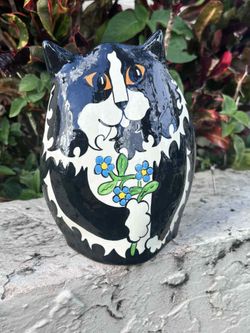 Vintage Nina Lyman Cat Hand Painted