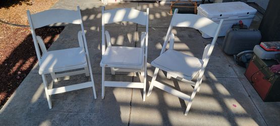 FREE - Three White Foldable Chairs