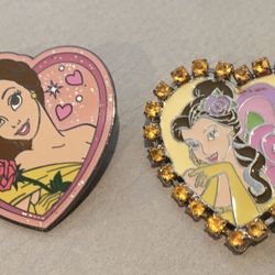 Disney Belle Heart Pins Beauty & The Beast Pins