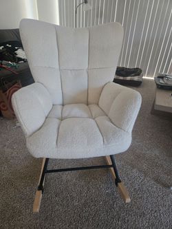 Wingback Sherpa Rocking Chair