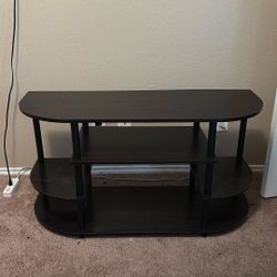 Black TV Stand / Entertainment Center with Shelves