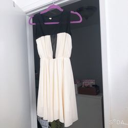 Black and white chiffon dress