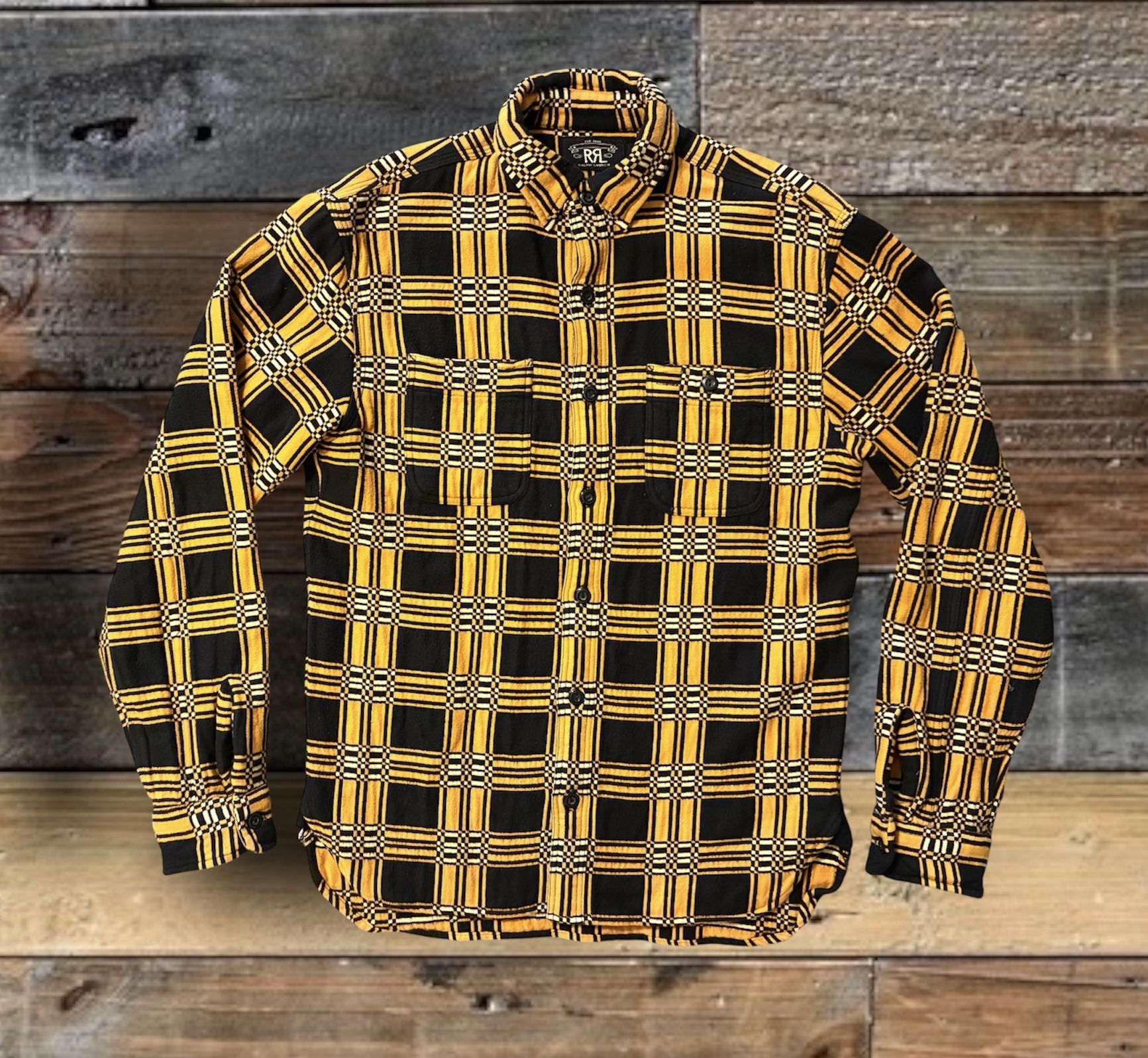 DOUBLE RL RALPH LAUREN RRL HEAVY JAQUARD SHIRT- SIZE SMALL