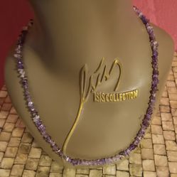 Amethysts Necklace And Bracelet 