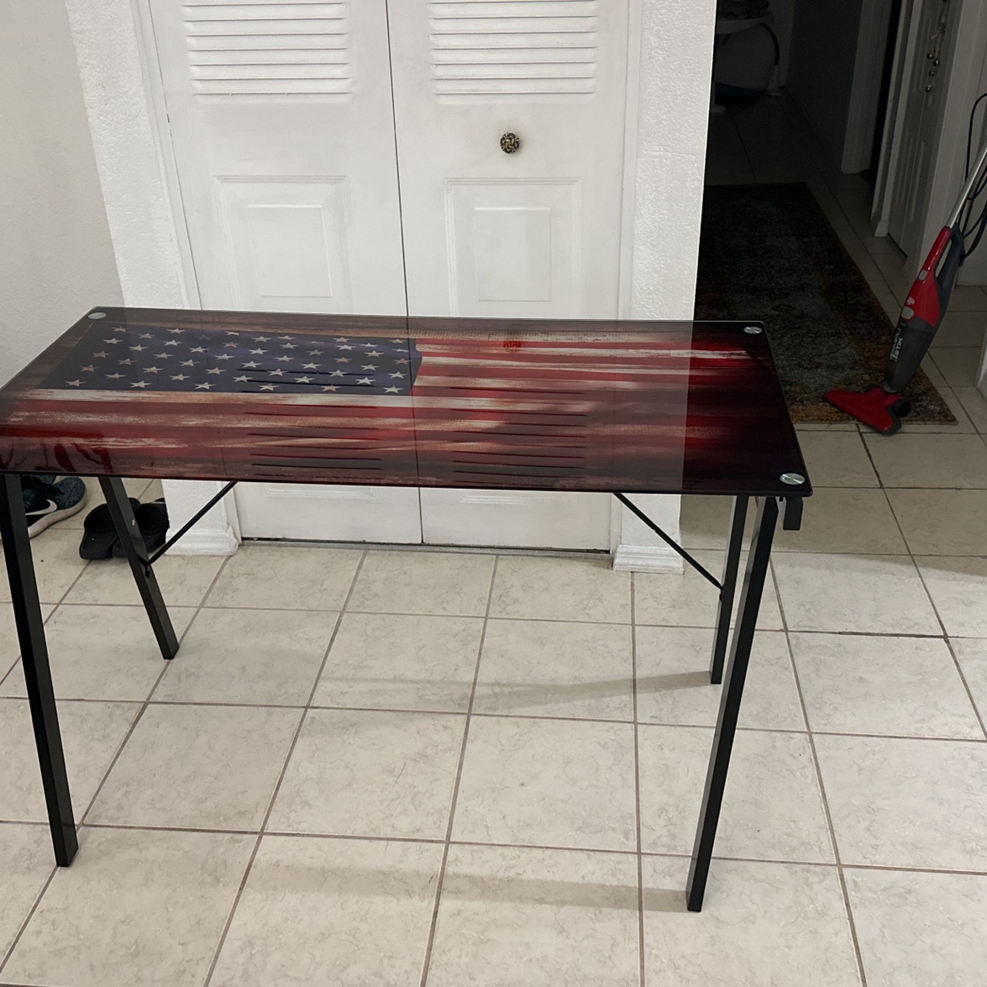 American Flag Tempered Glass Kid Desk