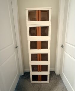 6-Tier Stackable Storage Bins with Front Doors & Handles