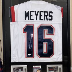 Jakobi Meyers Framed Signed Jersey 