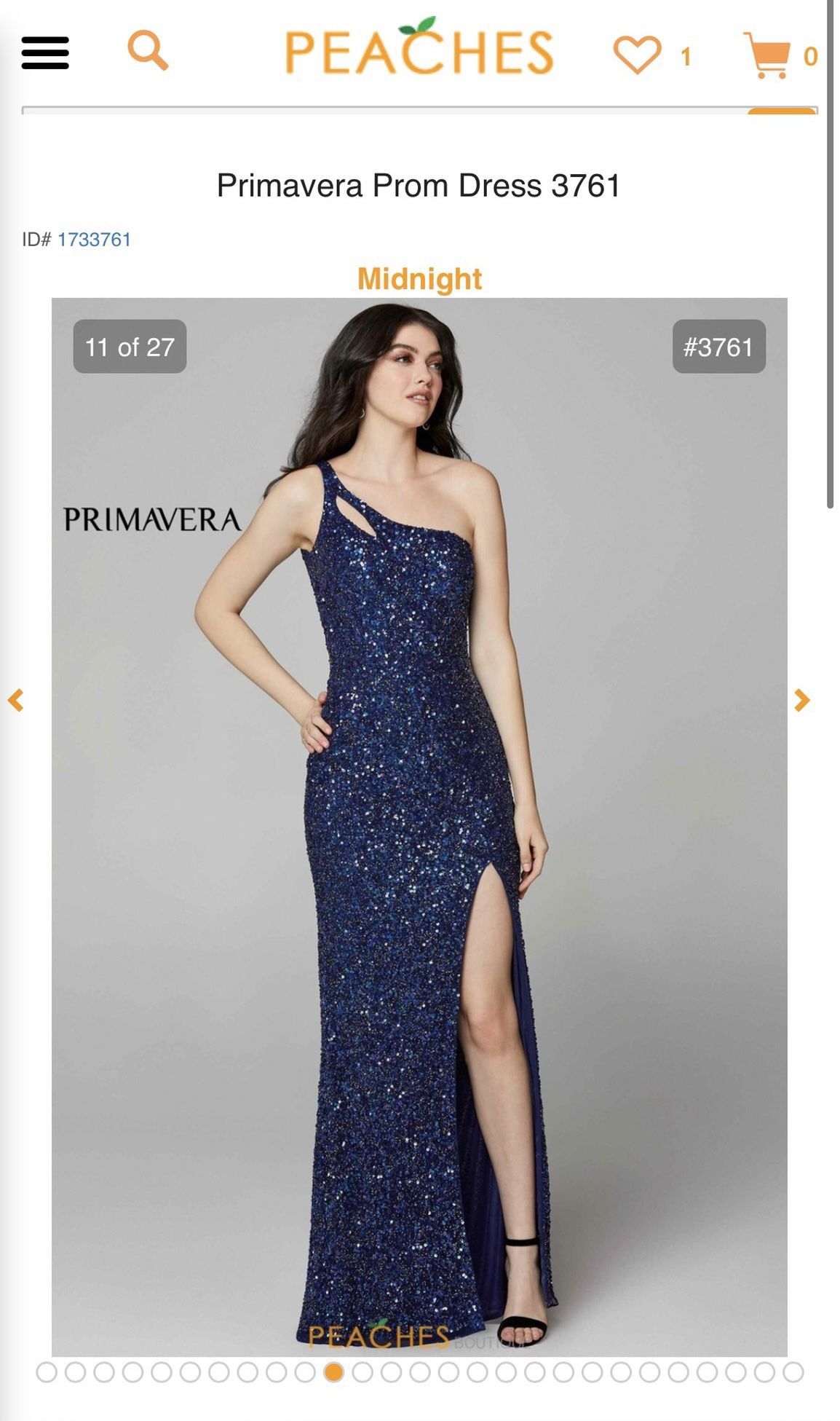 Primavera Navy Sequin Prom Dress