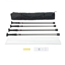 Dust Barrier Poles, 12 Ft Dust Barrier System with 4 Telescoping Poles, 32.8x13.12 Ft Plastic Film, and Carry Bag, for Interior Decoration and Paintin