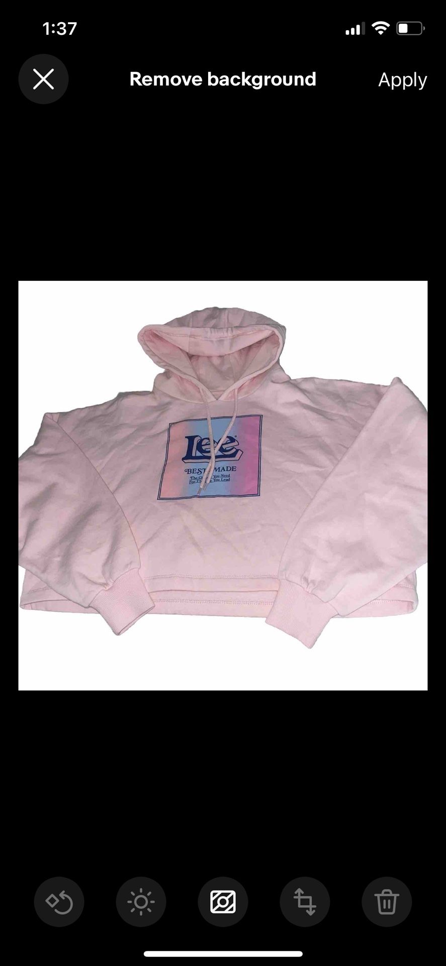 NWOT Original Lee Women Cropped Hoodie Size small