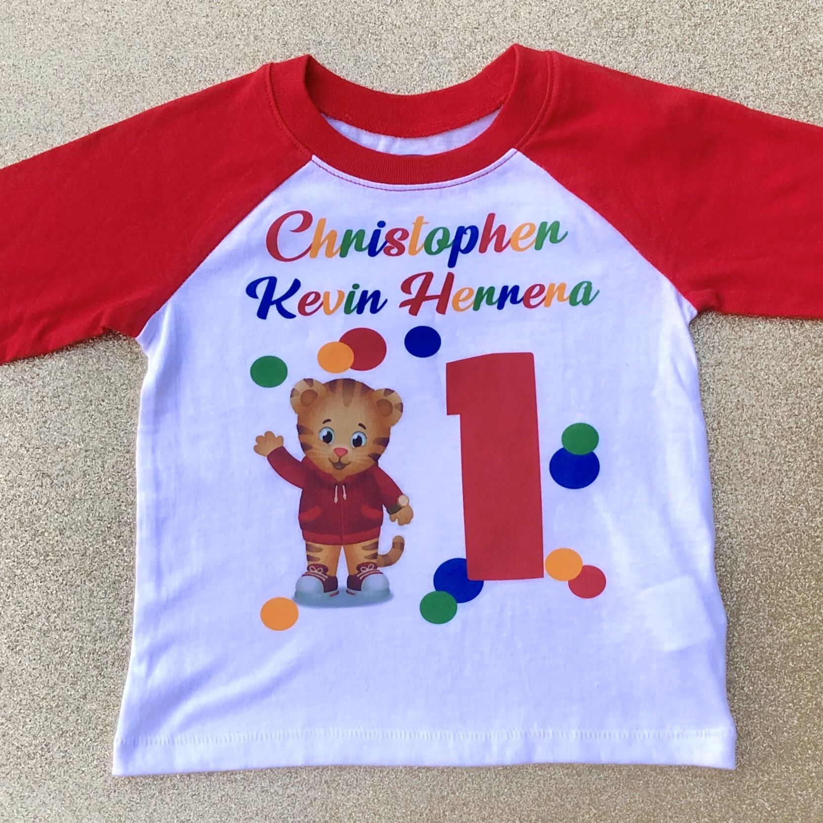 Daniel The Tiger Personalized Birthday Baseball Tee