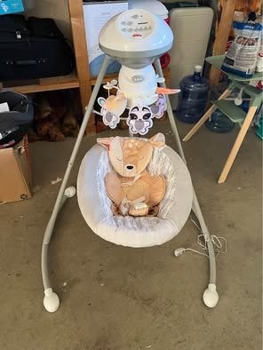 Fisher-Price Fawn Meadows Dual Motion Baby Swing with Music, Sounds and Motorized Mobile