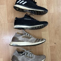 2 Pairs Size 10.5 Adidas Ultra Boost & Adizero Prime