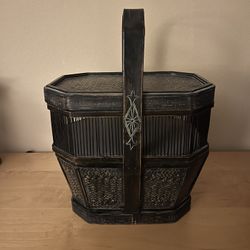 Antique Wooden Chinese Wedding Basket 