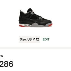 size 12 Jordans 4s worn once 200 