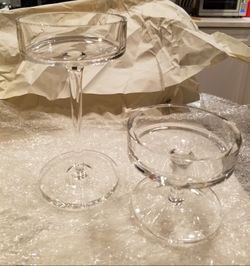 Pottery Barn Glass Pillar Candle Holders