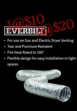 Everbilt 4 in. x 25 ft. Flex Foil Dryer Vent Duct – 🆕 2@20//1@$10