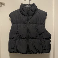 Black Sleeveless Puffer Vest