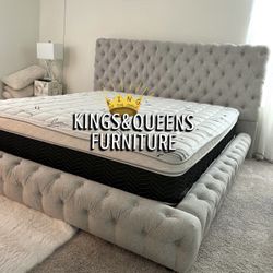 NEW KING BED FRAME WITH MATTRESS 