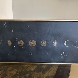 Framed Phases Of The Moon Wall Art, Black And Gold