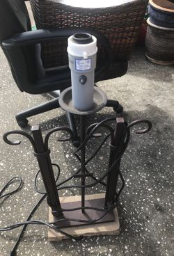 Very heavy metal and stone table Lamp