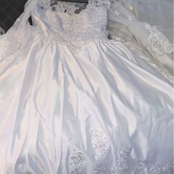 Wedding Dress, Veil And Petticoat 