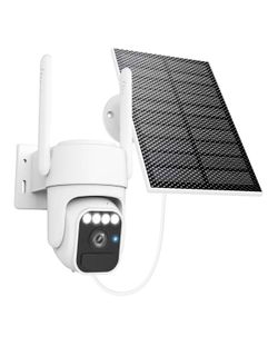 Solar Security Cameras Wireless Outdoor, 360°View, Color Night Vision, SD/Cloud Storage, Auto Tracking, 2-Way Talk, 2.4GHz WiFi, IP65 Waterproof