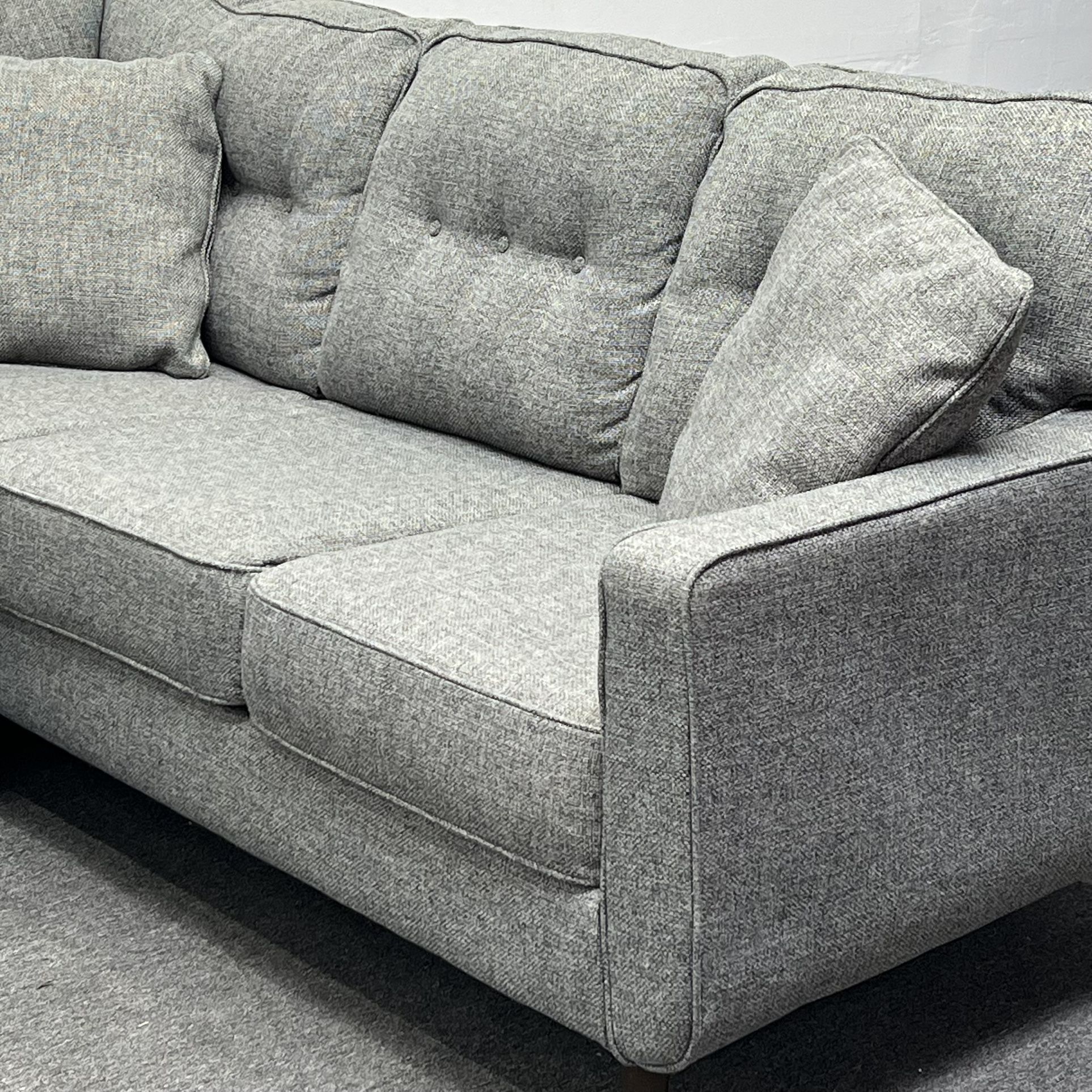 Mid-century modern Ashley Charcoal Gray L-Shaped 3-piece Sectional Couch. 108" x 88". We Deliver & set up.