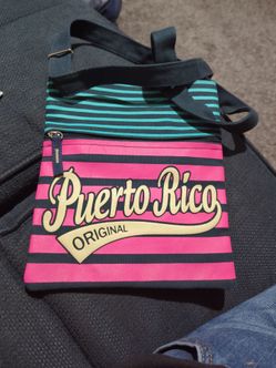 Puerto Rico pink and  teal crossbody bag