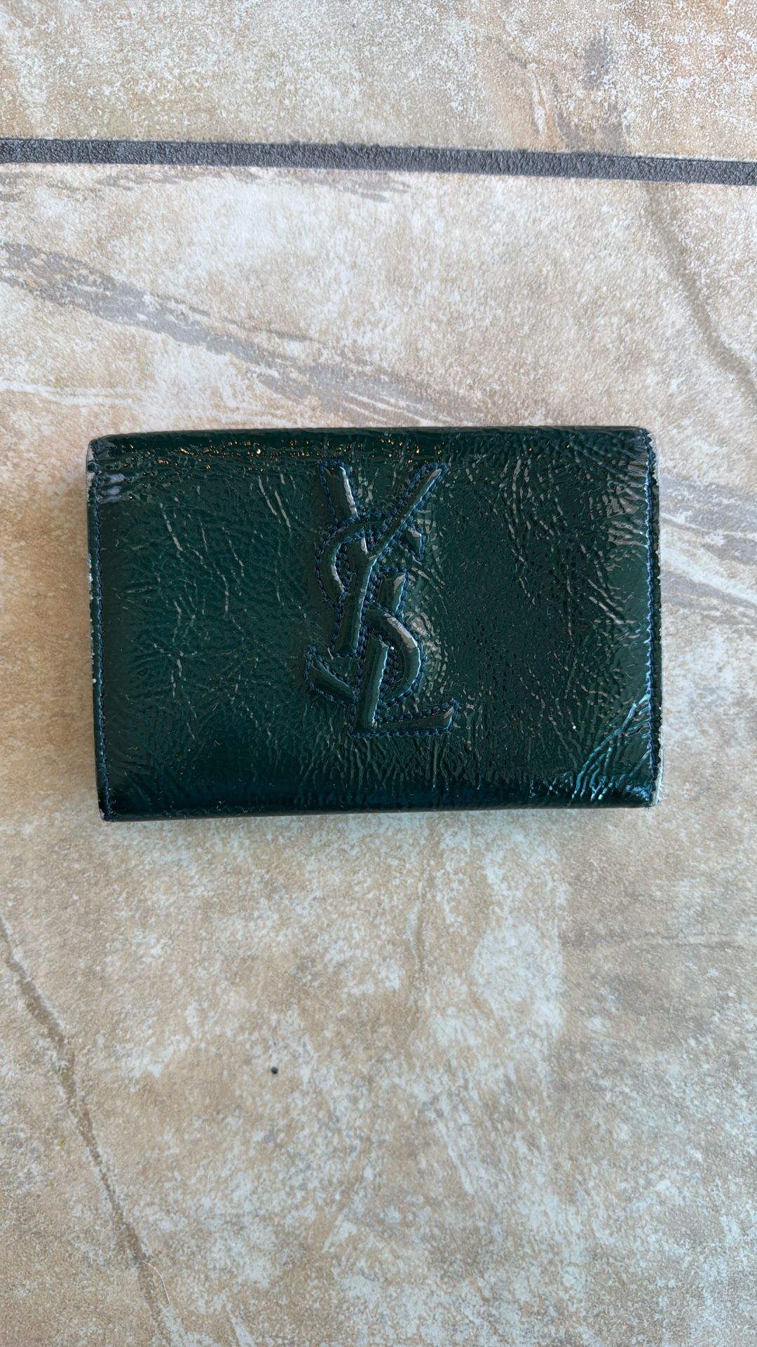 YSL Dark Green Leather Wallet