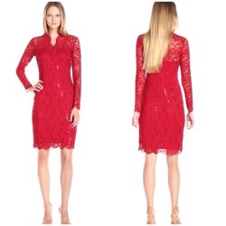 Marina Red Lace Sequin Dress size 8 -NWT
