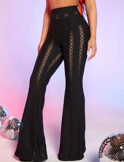 Lace Sheer Flare Pants (Medium)