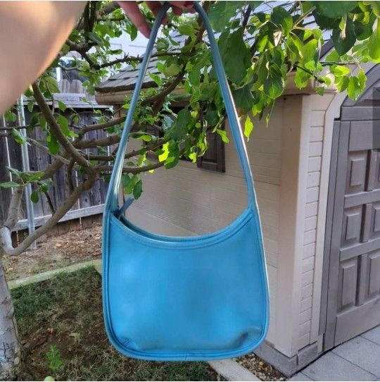 Vintage Coach Rare Glacier Blue Mini Ergo Zip Shoulder Bag. #9020