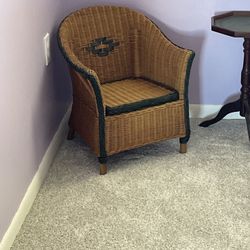 Vintage Child’s Wicker Chair With Underwear Storage
